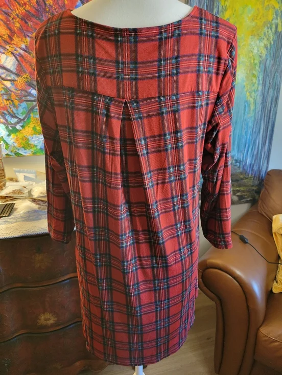 Khakis & Co Red Plaid Shirt Top - Picture 4 of 5